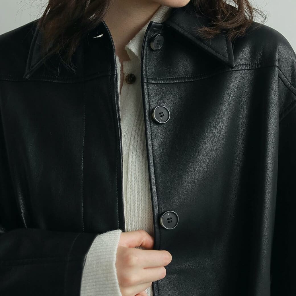 me…さま専用 新品未使用 anuke エコレザー オーバー ジャケット 38 anuke エコレザーオーバージャケット ànuke online store（アンヌーク