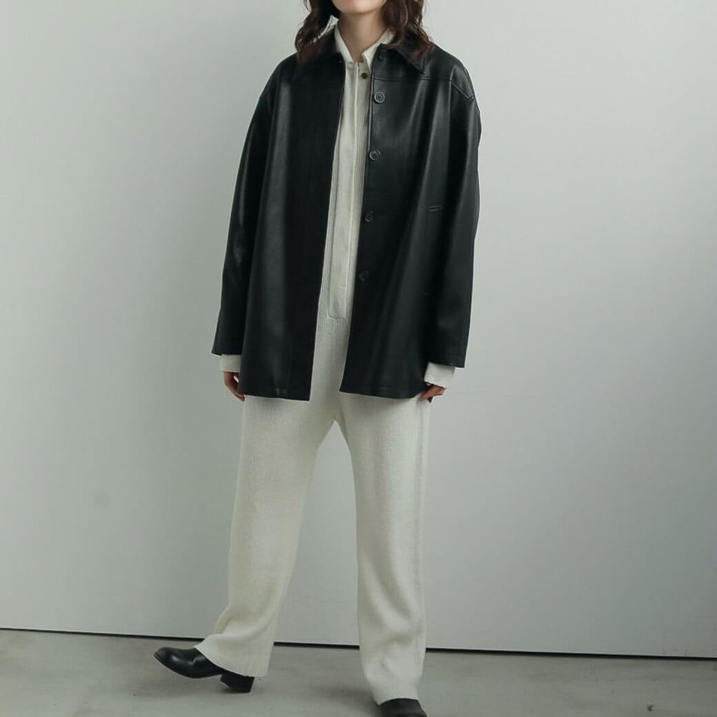 anuke アンヌーク　店舗限定　エコレザーオーバージャケット ànuke アンヌーク anuke Ecoleather Over Jacket エコレザーオ