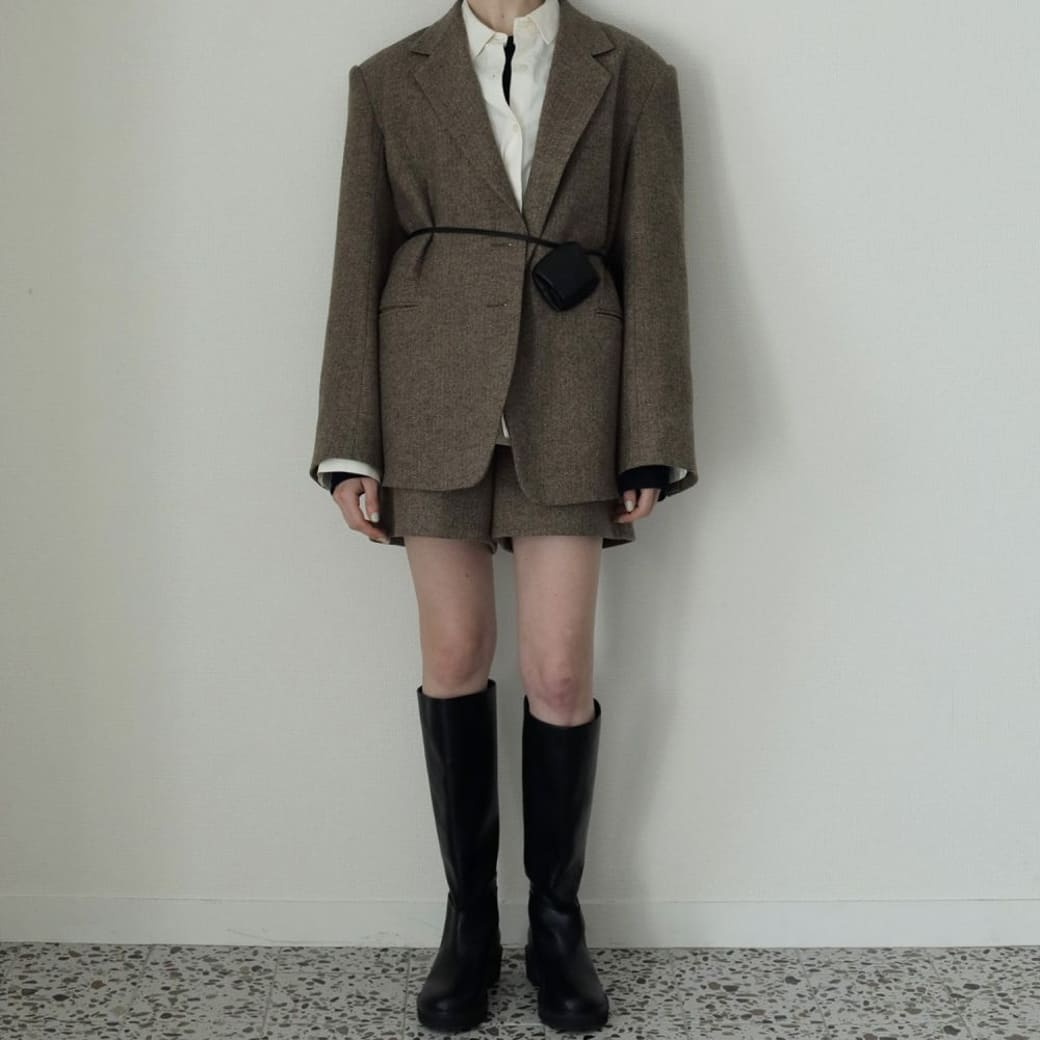 anuke アンヌーク ヘリンボーン ウール ジャケット｜BORN FREE ONLINE SHOP