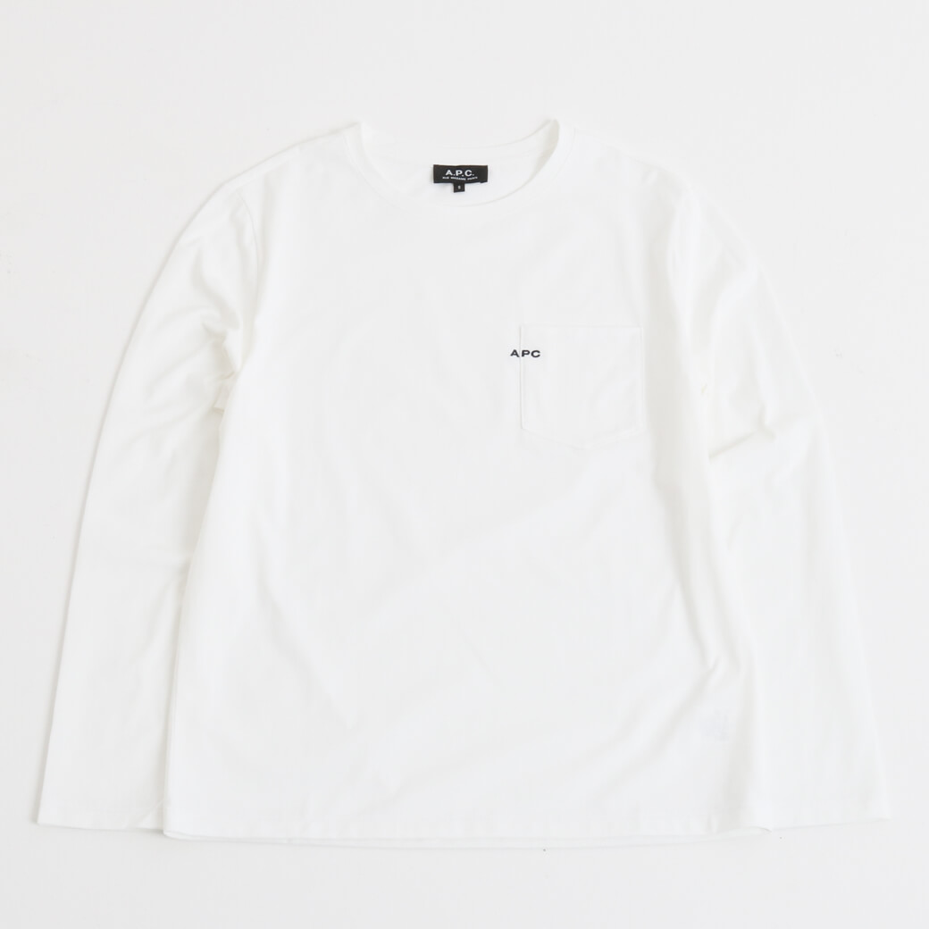 【日本限定】A.P.C. T-SHIRTS POCKET EMB JPS ロゴ ロンT 長袖 A.P.C. アーペーセー L/T T-SHIRT POCKET emb JPS｜BORN FREE