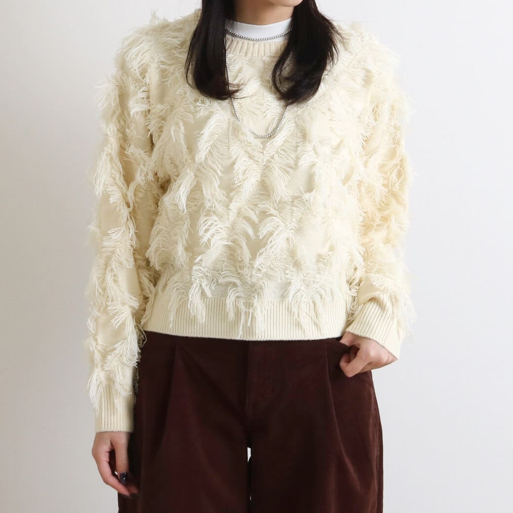 BORNFREE ORIGINALS ボーンフリー オリジナル フリンジニットプルオーバー