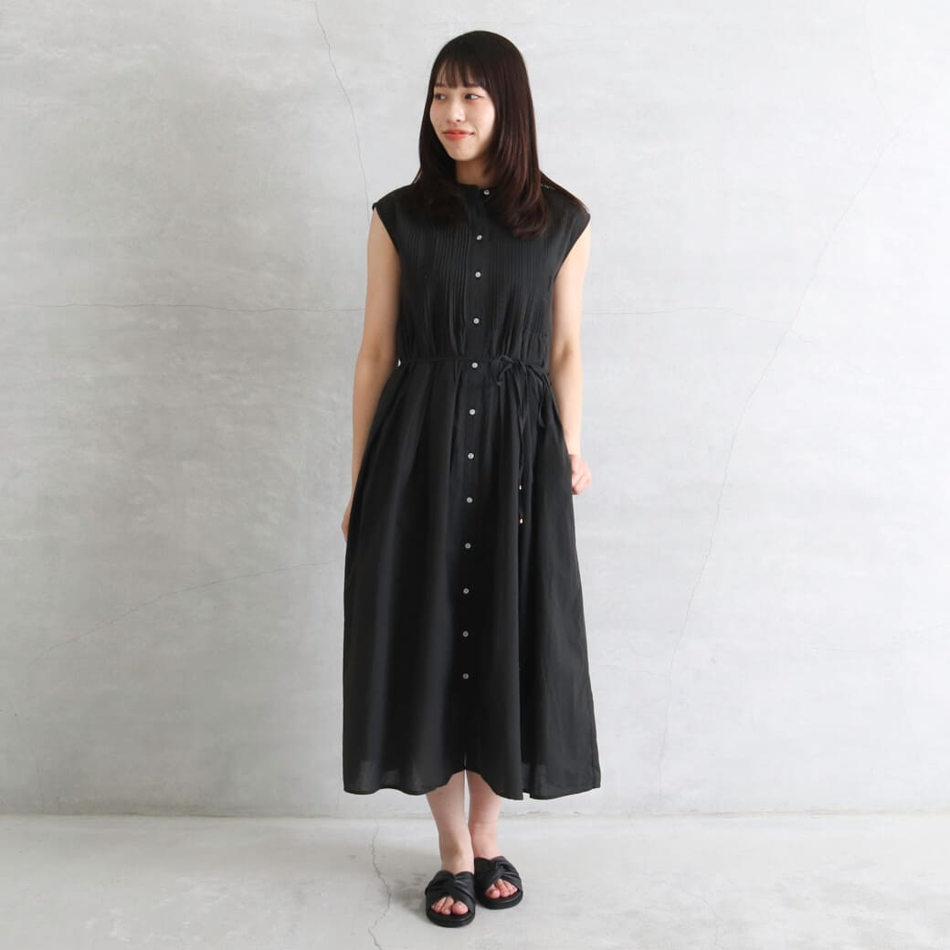 BORNFREE ORIGINALS ボーンフリーオリジナル  ピンタックフレンチスリーブワンピース