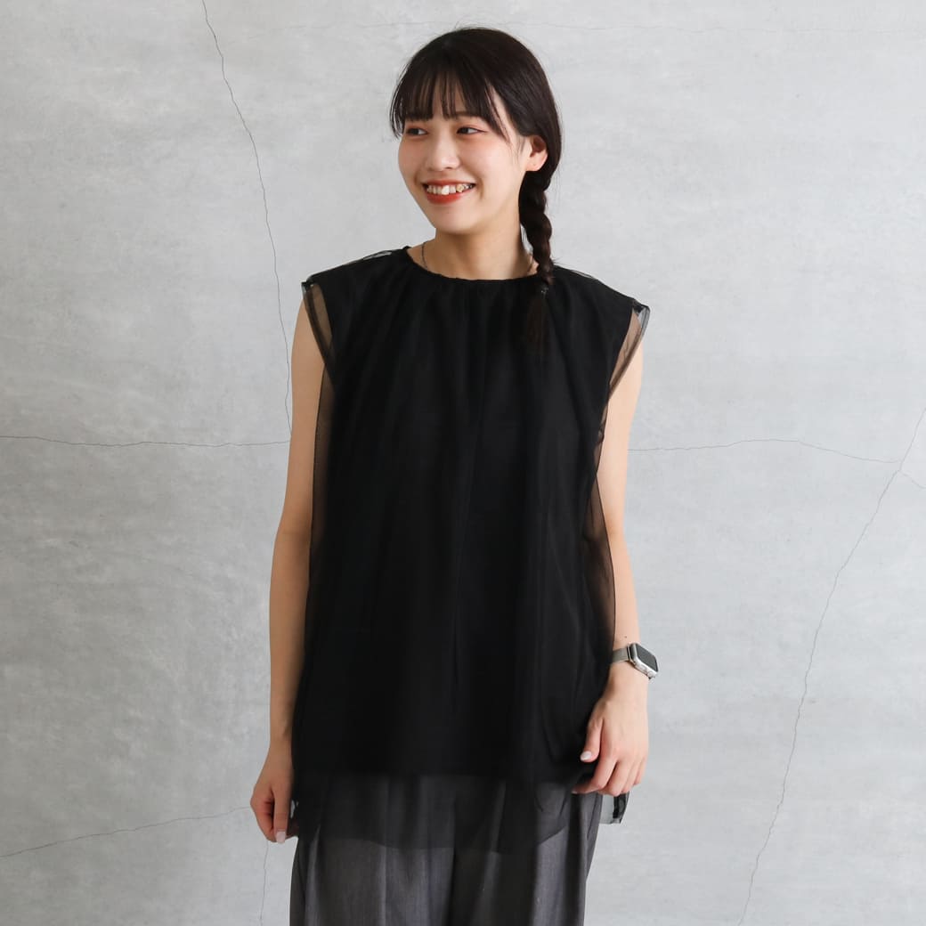BORNFREE ORIGINALS ボーンフリーオリジナル チュールレイヤードプルオーバー