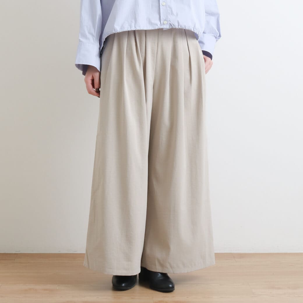 BORNFREE ORIGINALS ボーンフリー オリジナル ランダムタックセミフレアパンツ