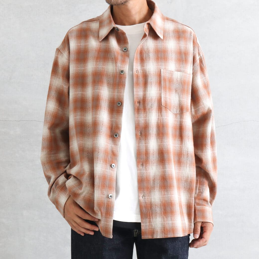 チ*ー様 FJ original ボードシャツ オンブレ サイズXL FJ original ボードシャツ オンブレ XL ウールシャツ ペン