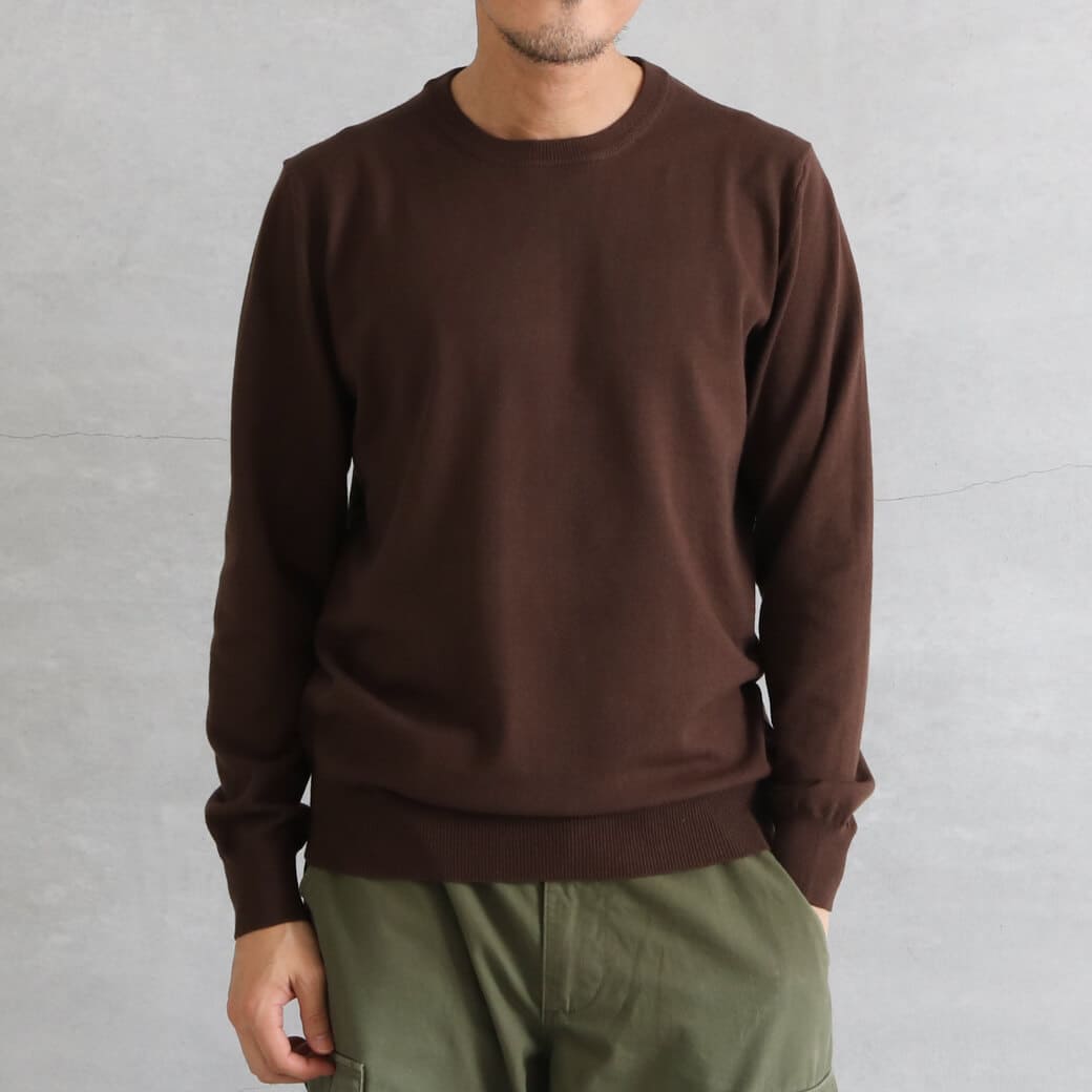 BORNFREE ORIGINALS ボーンフリーオリジナル 12Gレーヨン混 クルーネックニットプルオーバー