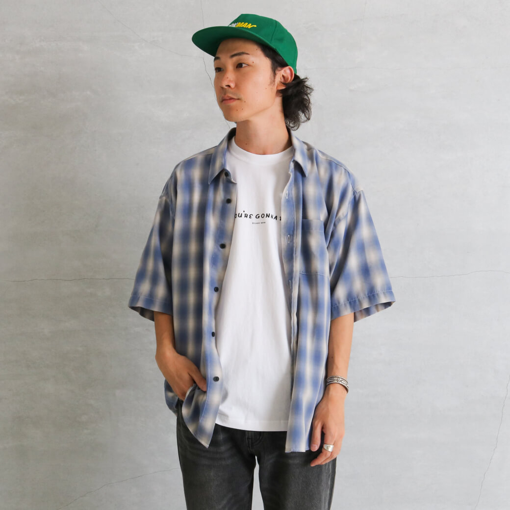BORNFREE ORIGINALS ボーンフリーオリジナル オンブレチェック半袖シャツ