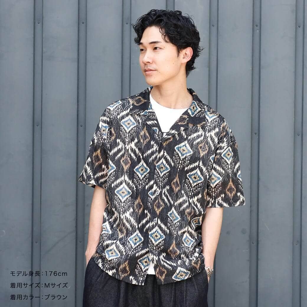 BORNFREE ORIGINALS ボーンフリーオリジナル プリントレースシャツ
