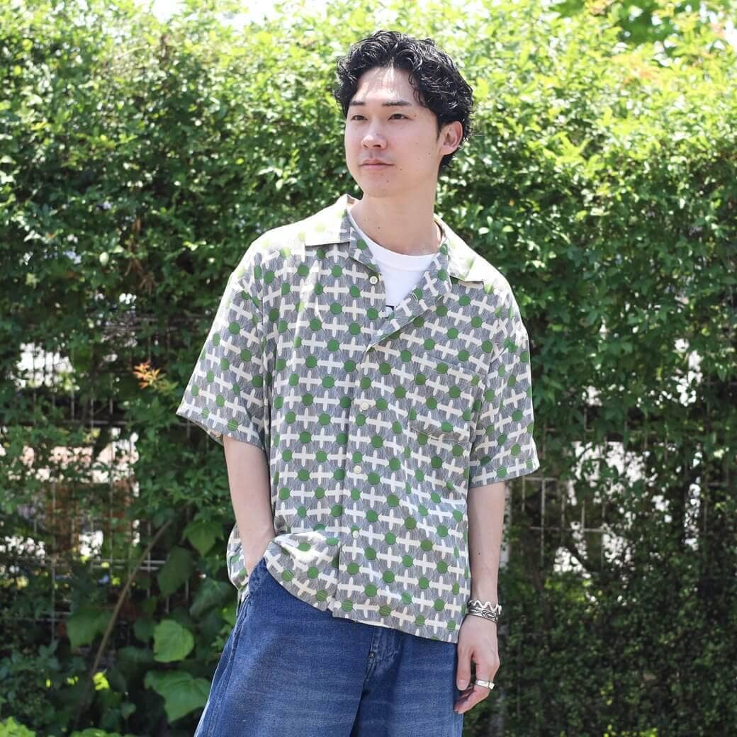 【今だけ10%OFF】BORNFREE ORIGINALS ボーンフリーオリジナル RETORO ART オープンカラーシャツ