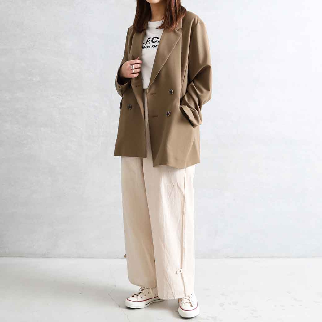 Cabana / カバナ メルトン テーラード ジャケット レイヤード ドレープ CREDONA クレドナ ツイルテーラードジャケット｜BORN FREE