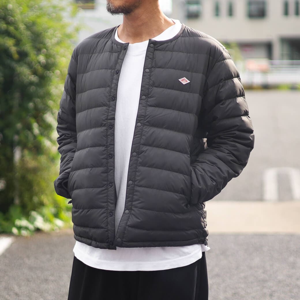 DANTON ダントン インナーダウンジャケット　ブラック M DANTON（ダントン）インナーダウンクルーネックジャケット