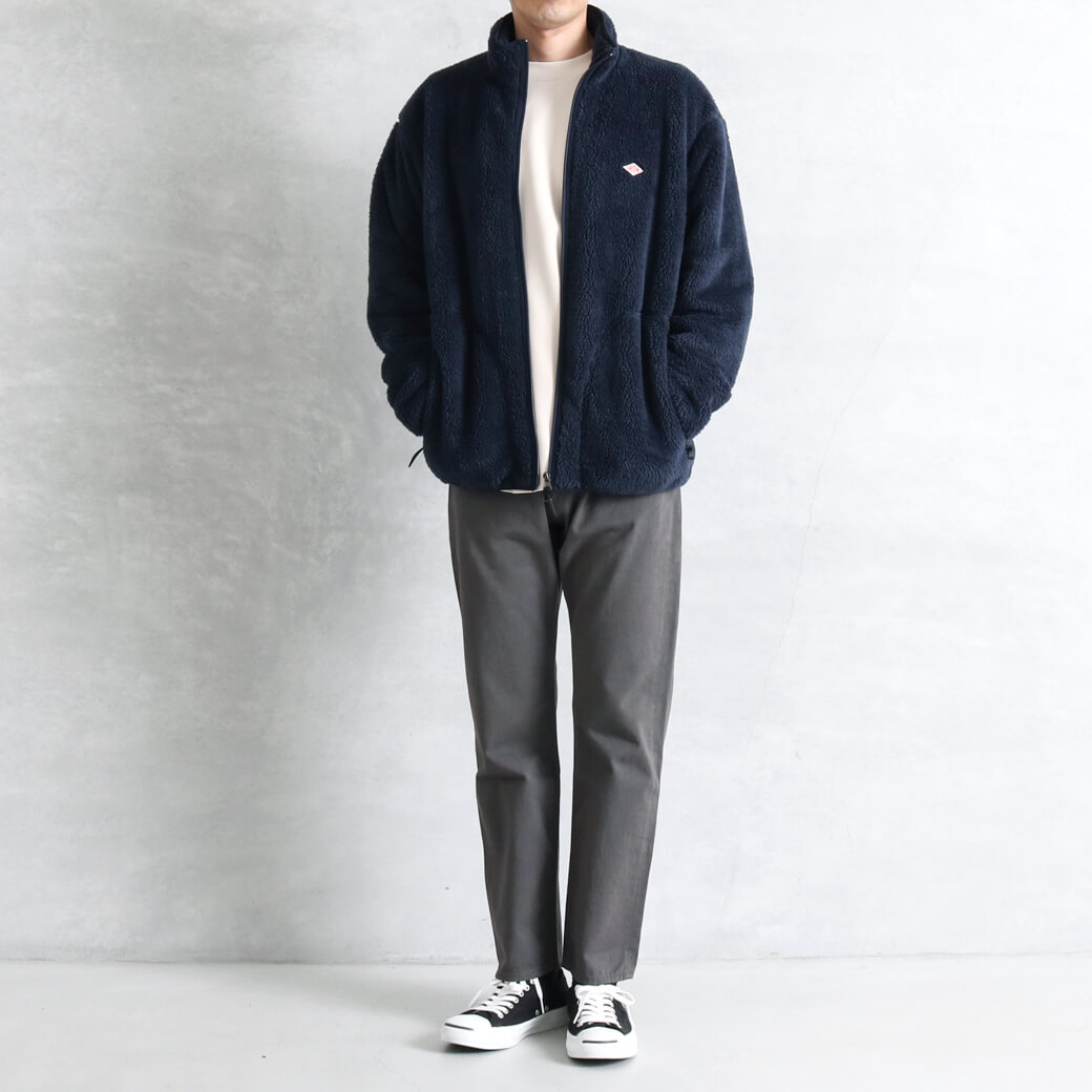DANTON ダントン ハイパイルフリース ジップ スタンドカラー