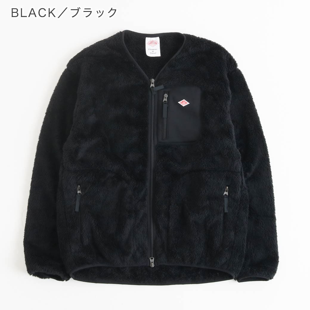 DANTON ブラック フリース 42 ダントン DANTON ダントン ハイパイルフリース Vネック ジャケット｜BORN FREE