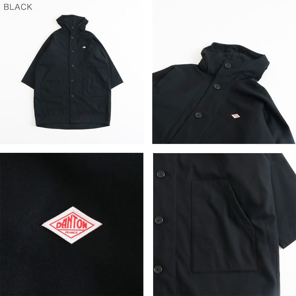 新品同様✨　danton ダントン　ピーコート　ダークグレー　ウール　42 DANTON ダントン ウール ライク クロス フード コート｜BORN