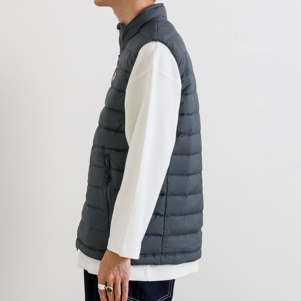 DANTON ダントン NYLON TAFFETA MIDDLE DOWN STAND COLLAR VEST｜BORN