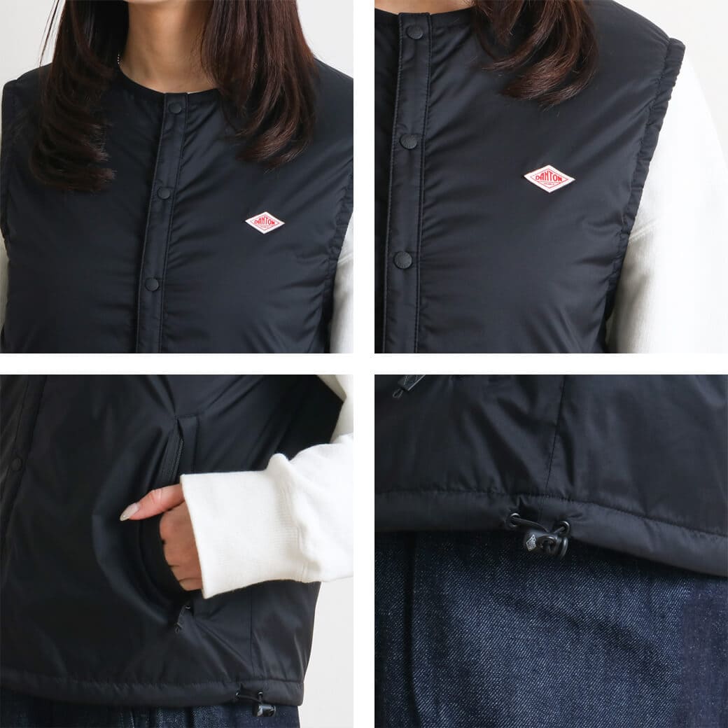 DANTON ダントン ナイロンタフタ インサレーションノーカラーベスト