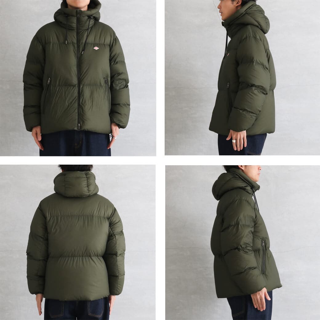 DANTON フード付き　ダウンジャケット　 オリーブ DANTON オリーブ ダウンジャケット