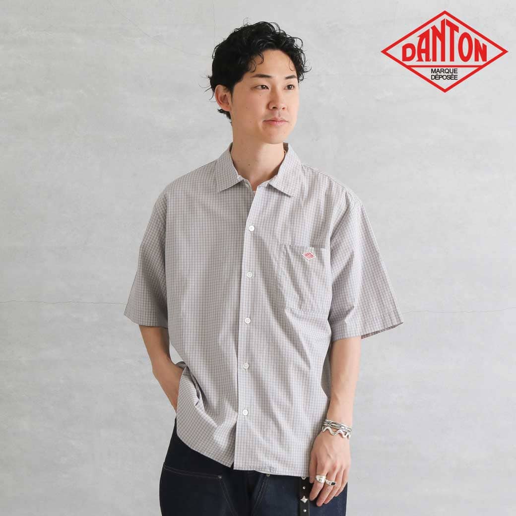 DANTON ダントン コットンポプリン ワークシャツ プレイド｜BORN FREE
