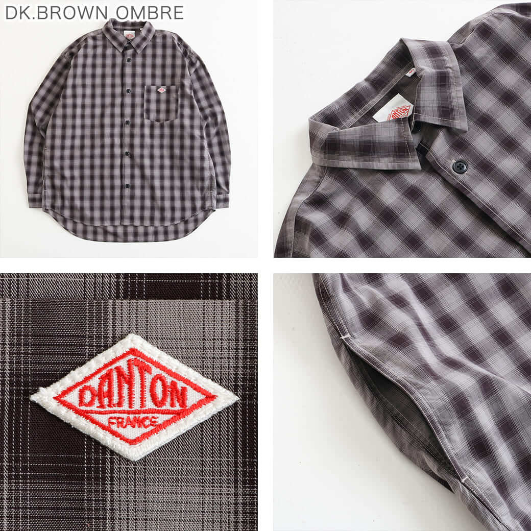 【33】DANTON ダントン ワークシャツ ワイドシャツ メンズ グレー 美品 DANTON ダントン メンズワークシャツ｜BORN FREE ONLINE SHOP