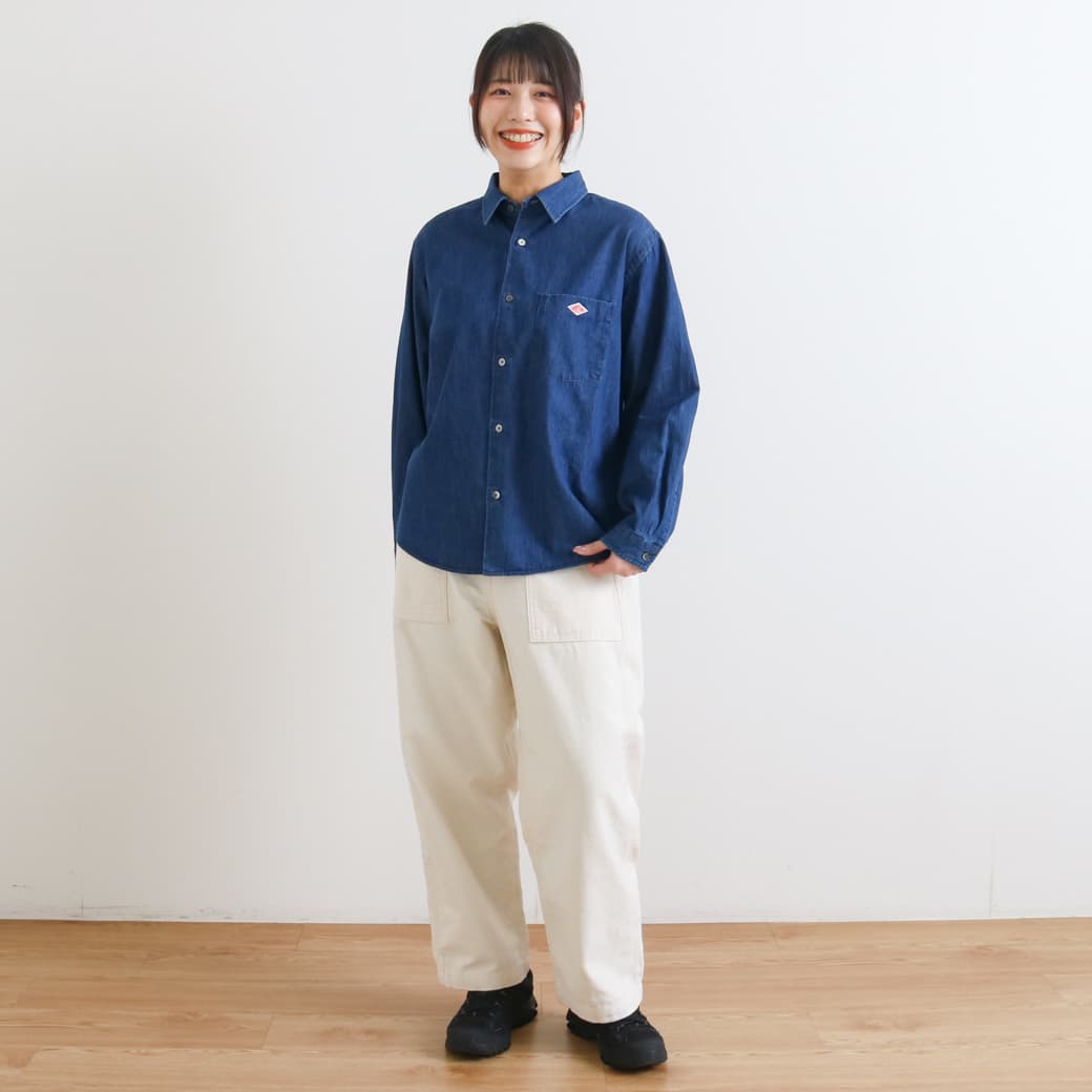 【美品】DANTON ダントン ダンガリー デニム シャツ インディゴ DANTON ダントン ウィメンズ デニム ダンガリー クラシック カラー