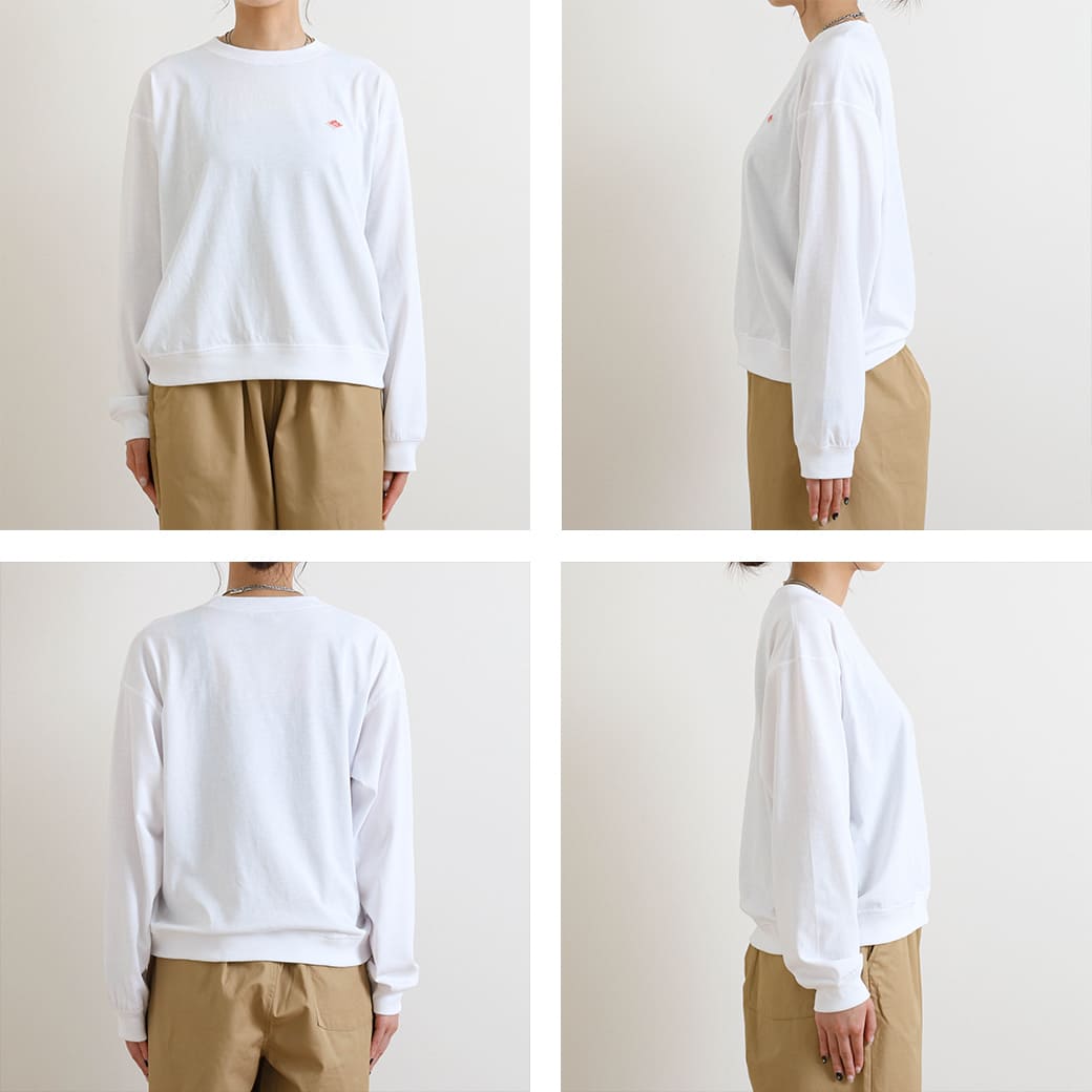 美品 DANTON ダントン　ロングスリーブスウェットT ホワイト　38 DANTON - 美品 DANTON ダントン ロングスリーブスウェットT ホワイト