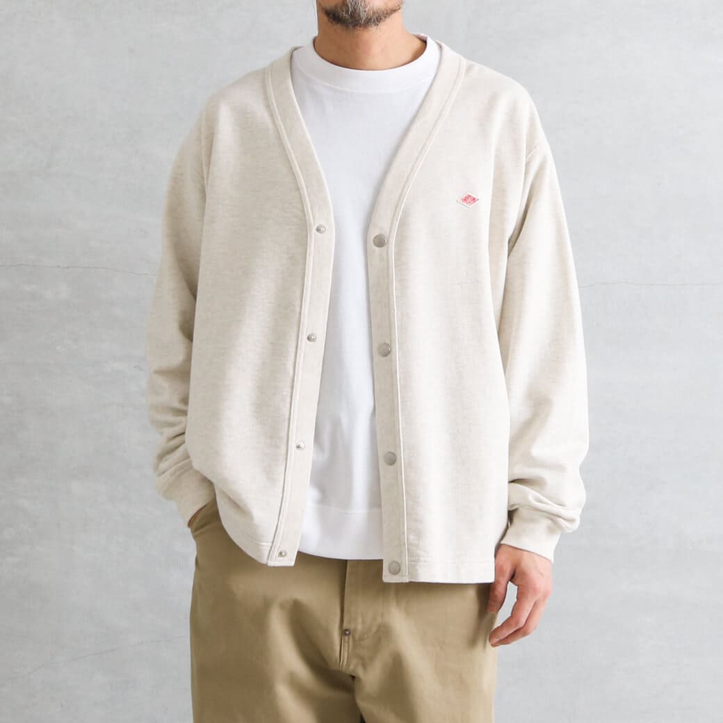 DANTON ダントン コットンテリー ブイネックカーディガン