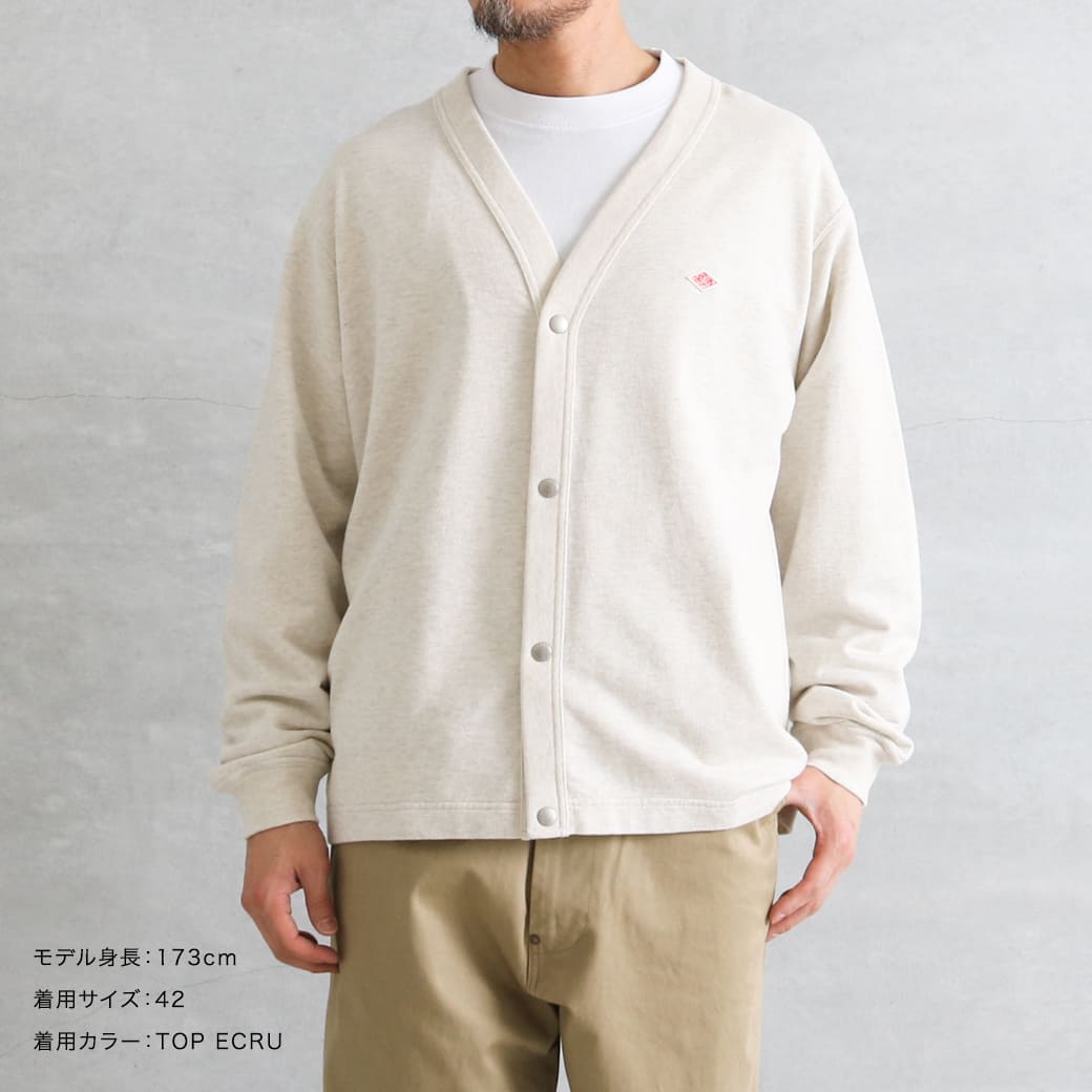 DANTON ダントン コットンテリー ブイネックカーディガン｜BORN FREE
