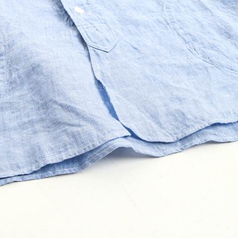 DANTON ダントン LINEN CLOTH BAND COLLAR L/S SHIRT リネンクロス