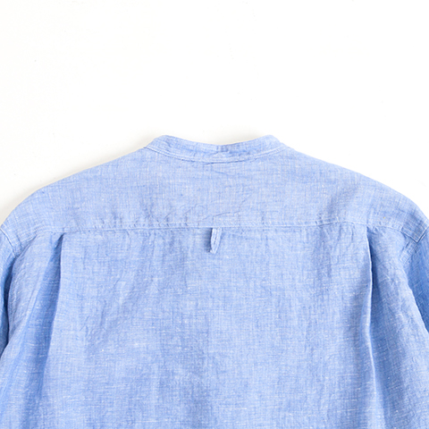 DANTON ダントン LINEN CLOTH BAND COLLAR L/S SHIRT リネンクロス