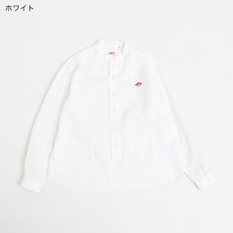 DANTON ダントン LINEN CLOTH BAND COLLAR L/S SHIRT リネン