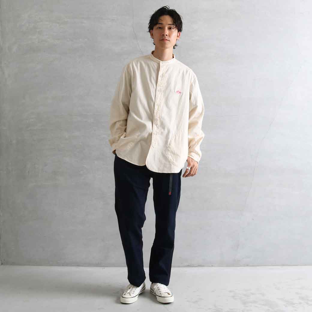 DANTON ダントン ビエラ起毛 バンドカラーシャツ 長袖｜BORN FREE
