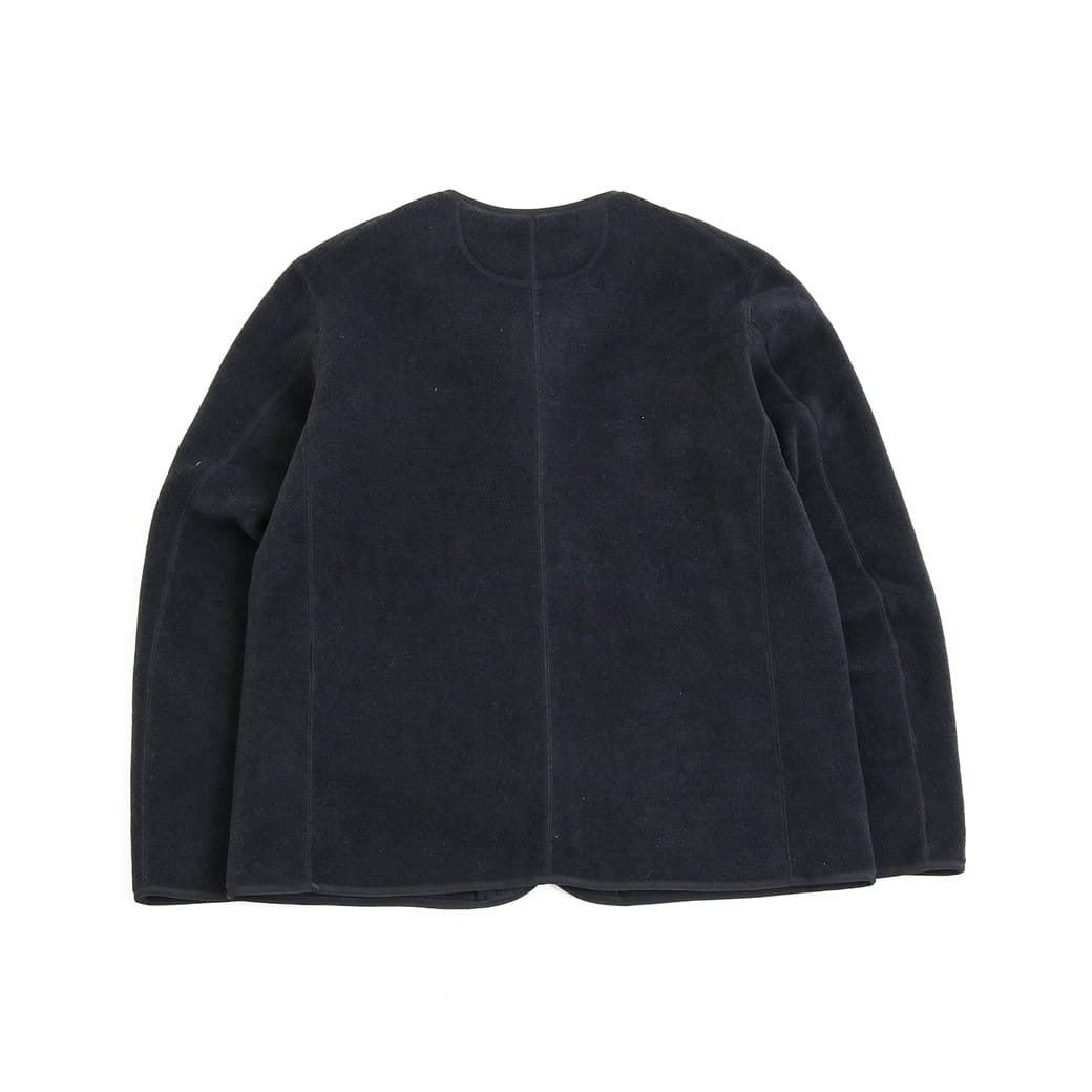 DANTONダントン　フリース ノーカラーカーディガンブラック36 Danton ジャケット ノーカラージャケット [DANTON/ダントン