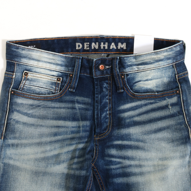 DENHAM BOLT 高級デニム サイズ32 レザーパッチ 人気ファッション - DENHAM BOLT 高級デニム サイズ32 レザーパッチ