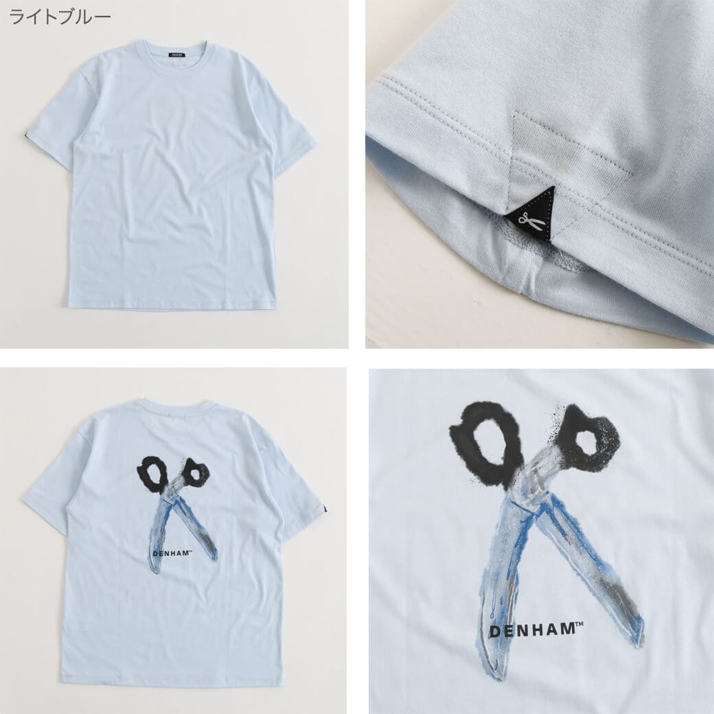 DENHAM デンハム アトリエリザーブ Tシャツ ワッペン プリント L 白 DENHAM デンハム アトリエリザーブ Tシャツ ワッペン プリント L