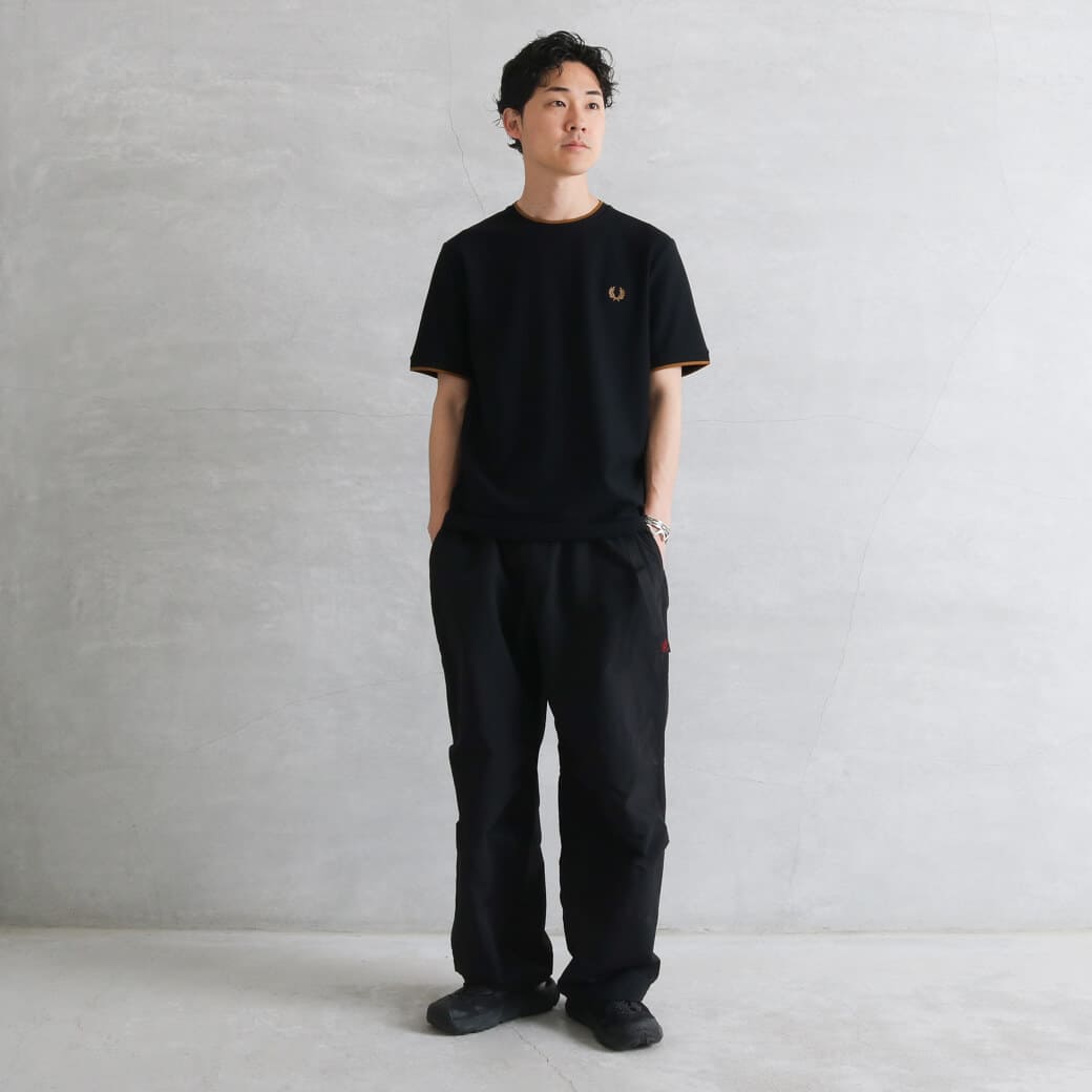 FRED PERRY フレッドペリー トリムディテール クレープピケ Tシャツ