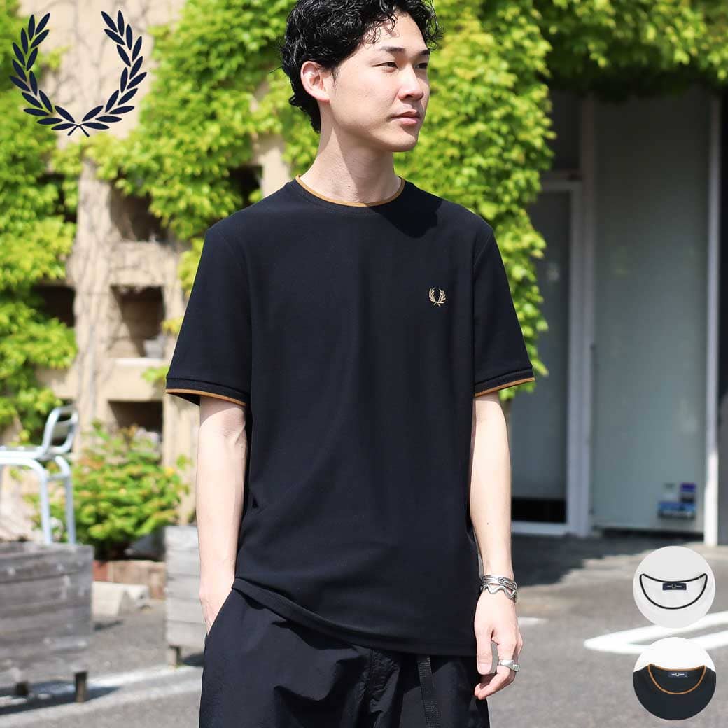 FRED PERRY フレッドペリー トリムディテール クレープピケ Tシャツ