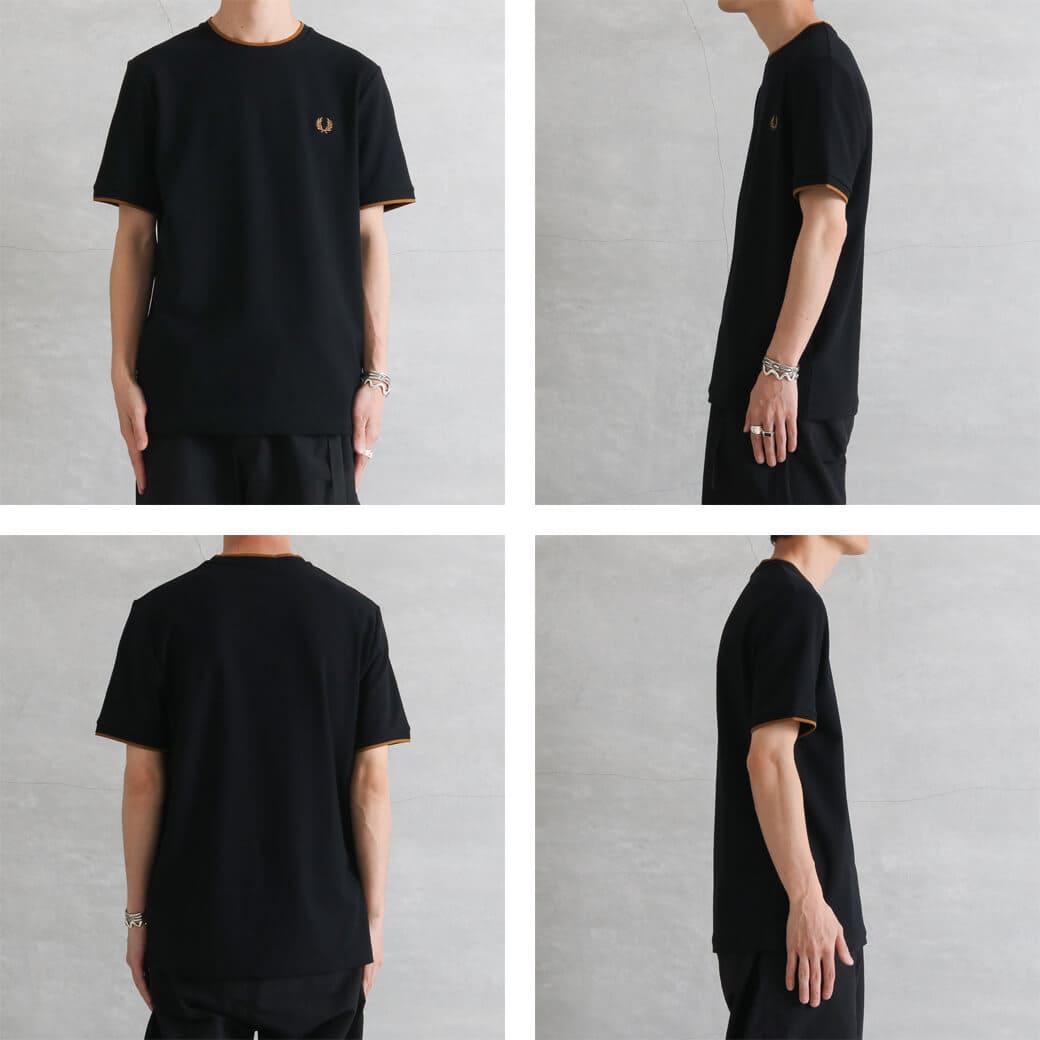 FRED PERRY フレッドペリー トリムディテール クレープピケ Tシャツ