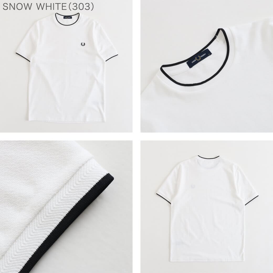 FRED PERRY フレッドペリー トリムディテール クレープピケ Tシャツ