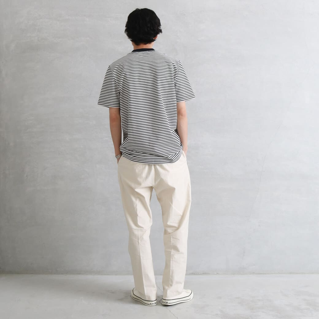 セール】Striped Ribbed T-Shirt／ストライプリブTシャツ（T