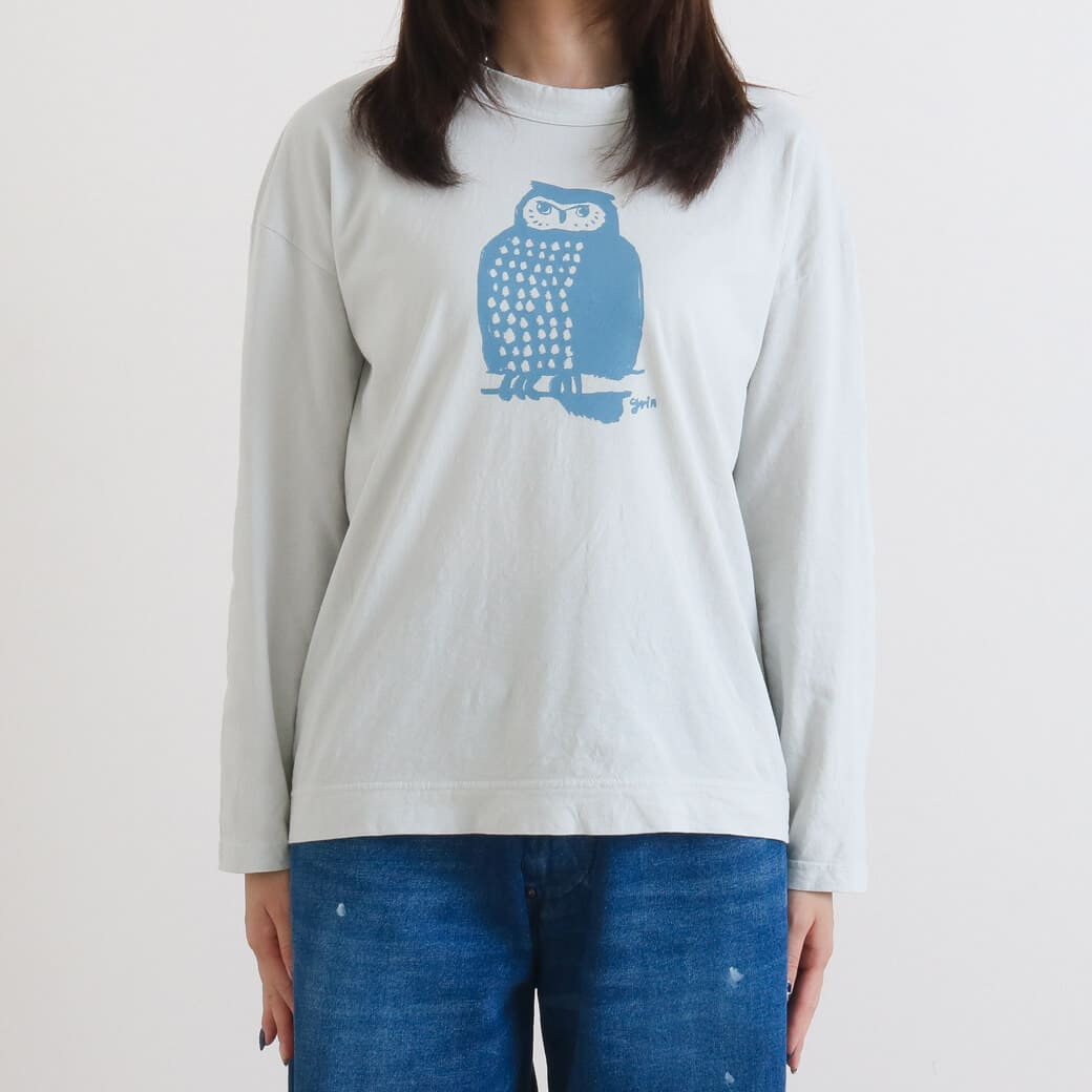 grin(グリン) エーゲ海ふくろうプリントT(8254C029) grin(グリン）エーゲ海 ふくろうプリントTシャツ | 山口県下関市