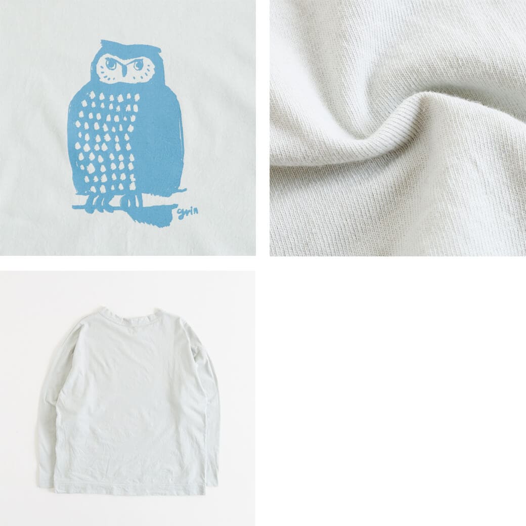 grin グリン エーゲ海 ふくろう プリント 長袖 Tシャツ｜BORN