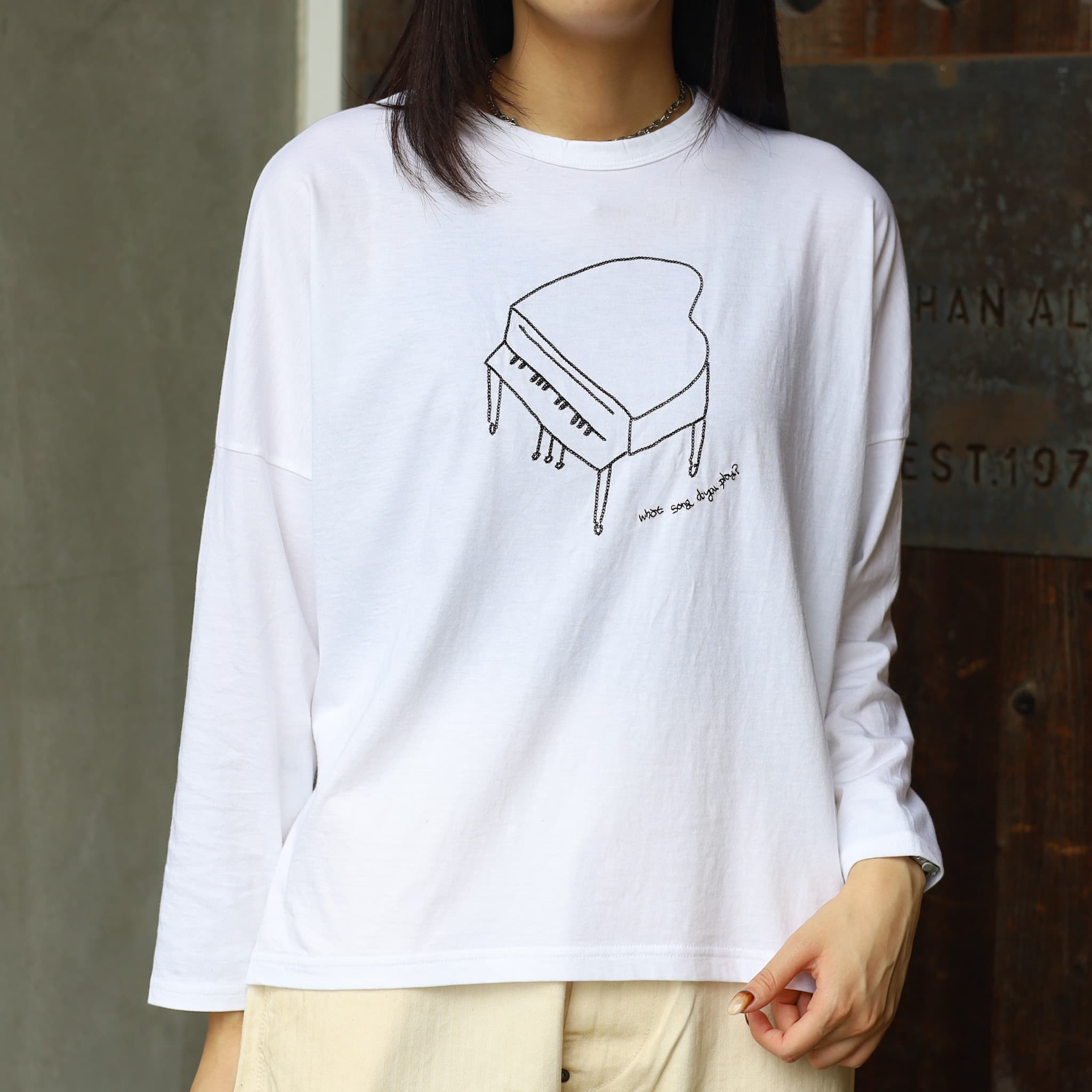 grin グリン B天竺落書きピアノTシャツ｜BORN FREE ONLINE SHOP