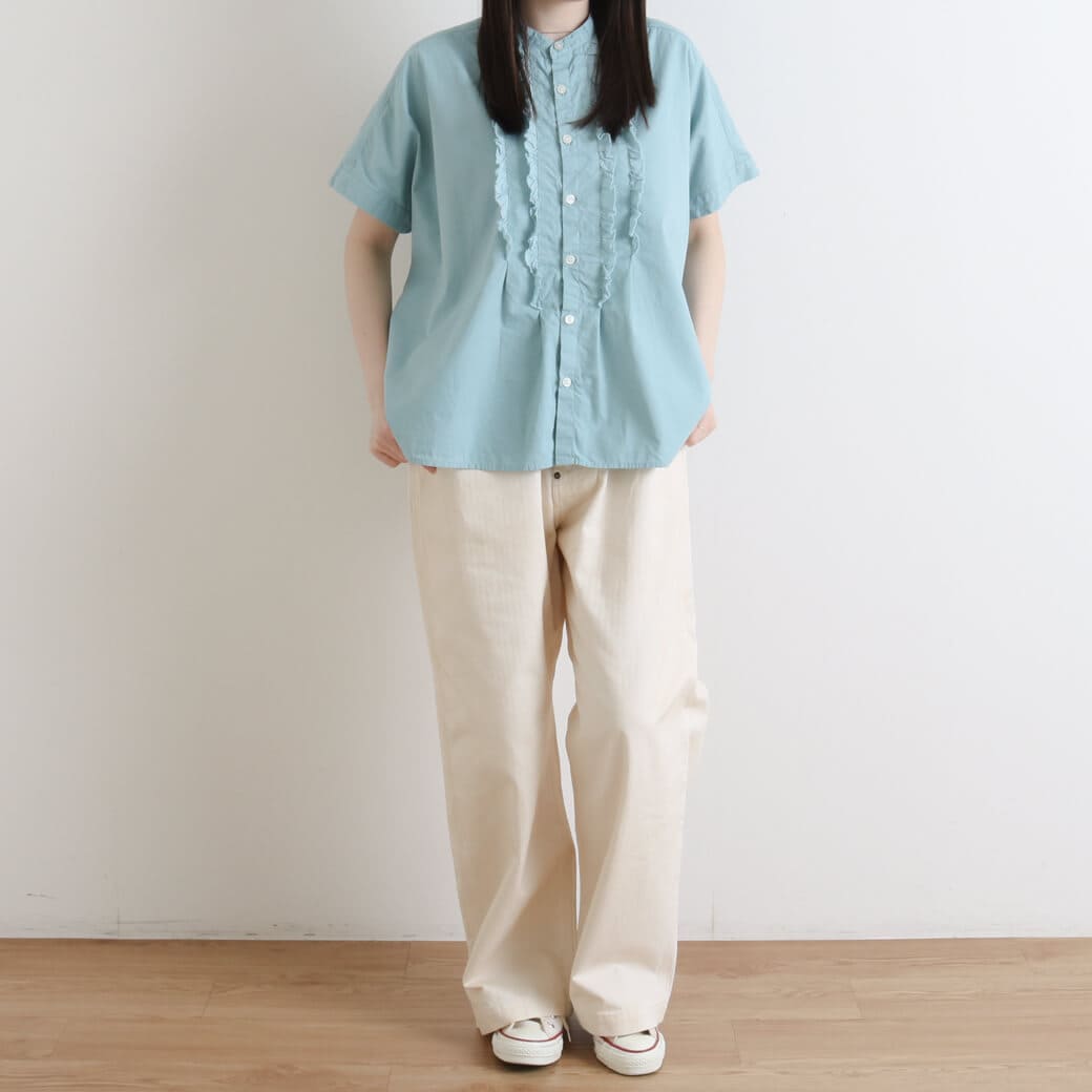 今だけ20％OFF】grin グリン 染めブロード フリルシャツ｜BORN FREE