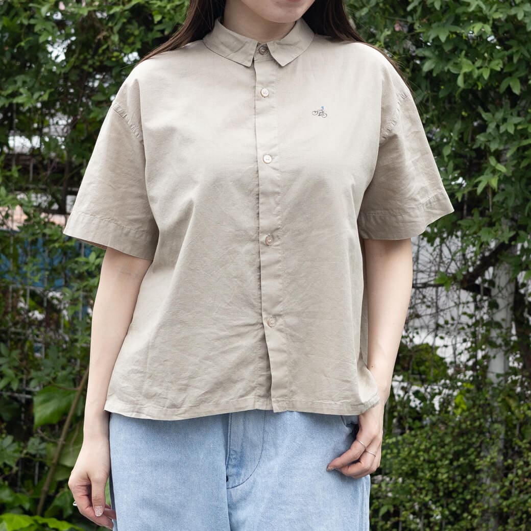 grin グリン CLキャンブリック自転車刺繍半袖シャツ