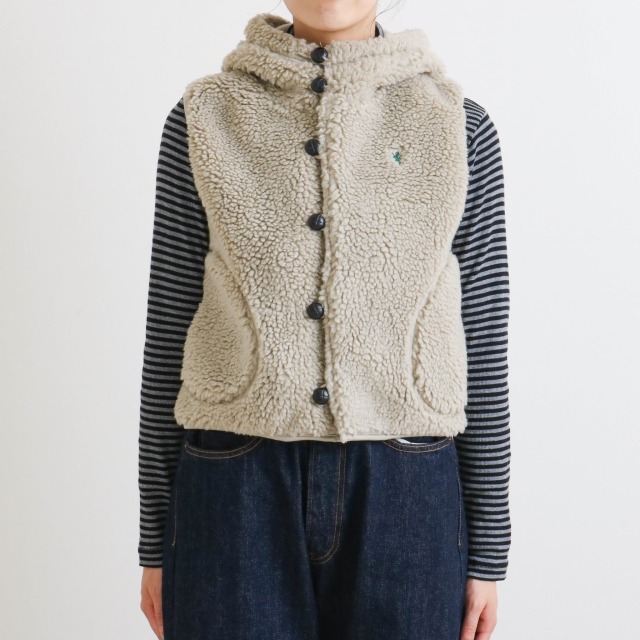 24AW ジムフレックス ボア ベスト ショート丈 10％OFF】［GYMPHLEX］ボアショートベスト／ジムフレックス