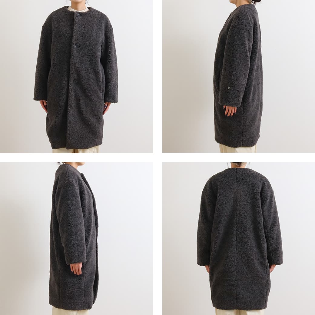 Gymphlex ジムフレックス コージーライトボア カラーレス コート｜BORN