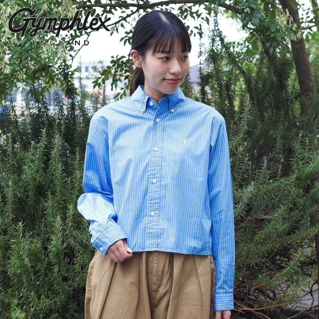 Gymphlex ジムフレックス コットン ポプリン ショート ボタン ダウン