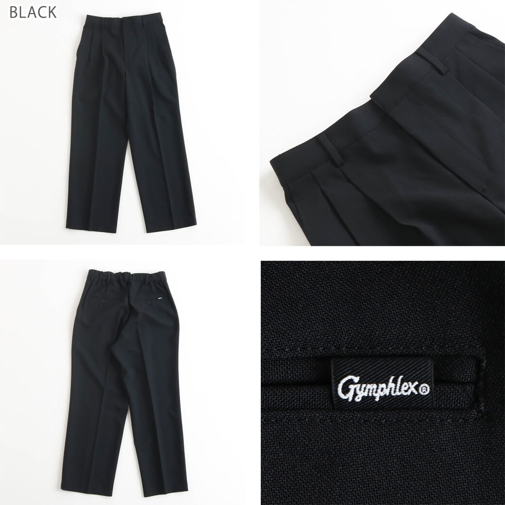 ジムフレックス（GYMPHLEX）2タック ストレートパンツ ブラックMサイズ gy-e0152ptr-8.jpg
