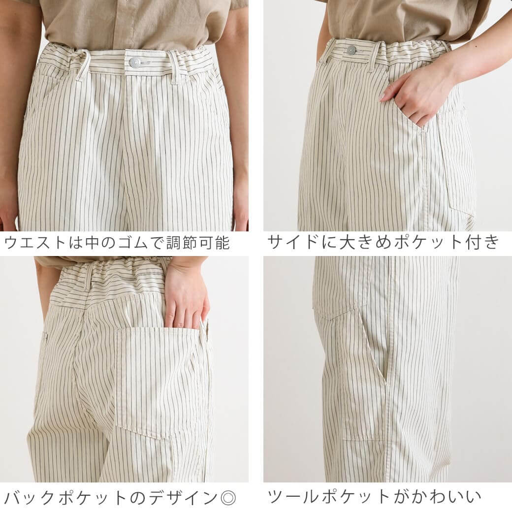 HARVESTY ハーベスティ ペンシルストライプ ビッグペインターパンツ