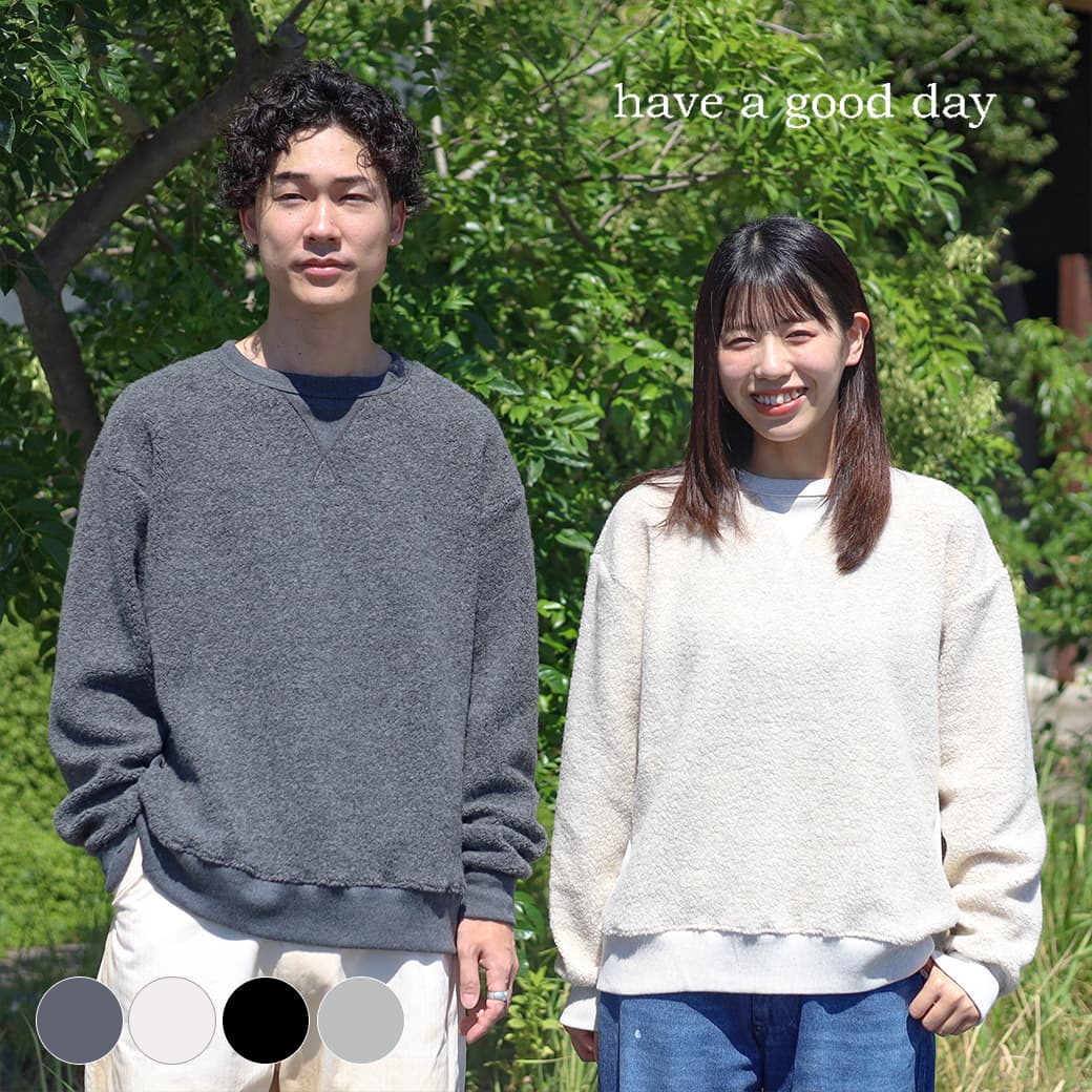 have a good day ハブアグッドデイ ウールパイルプルオーバーニット